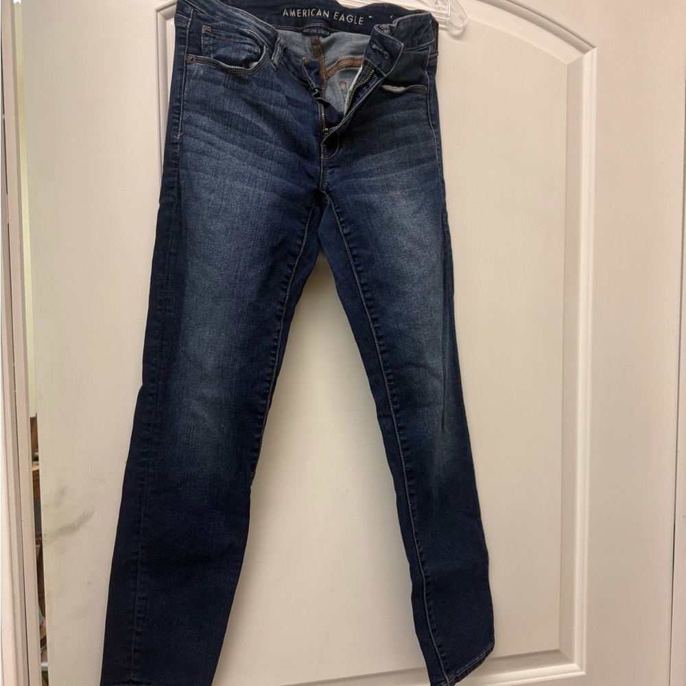 American Eagle Outfitters Women's Dark Blue Skinny Jeans